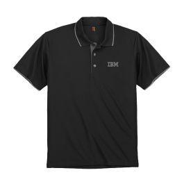 IBM Black polo with grey trim