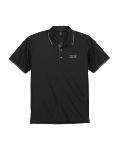 IBM Black polo with grey trim